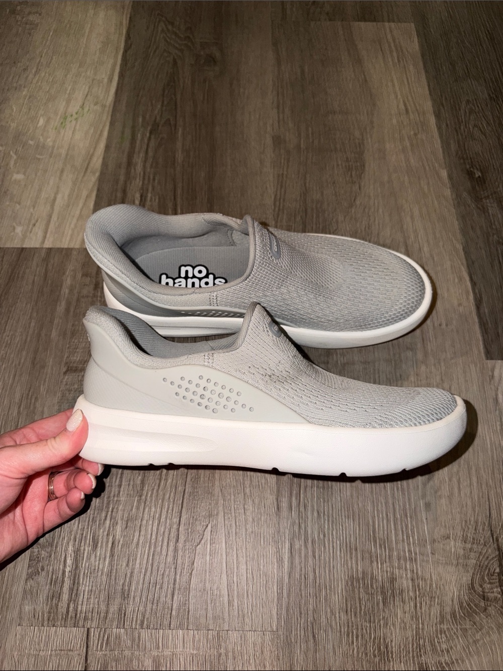 CROCS Men's Slip-On Sneakers in Light Gray and White
